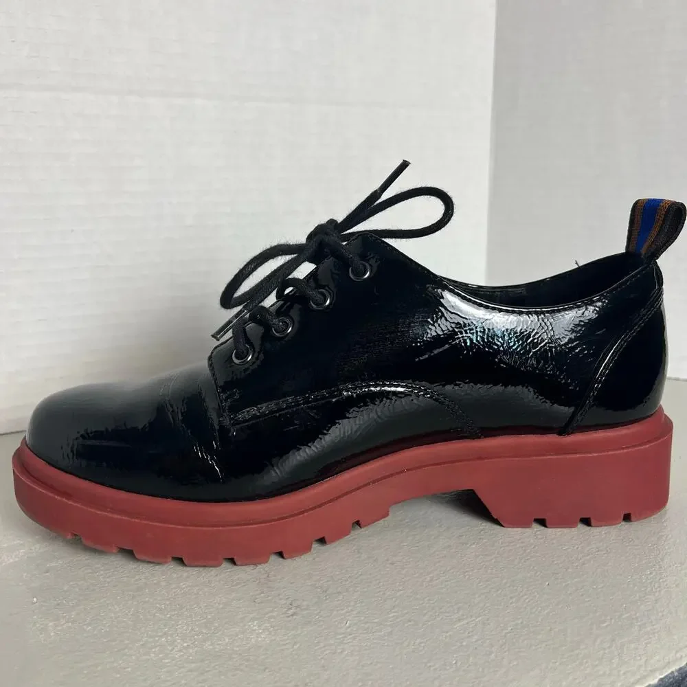 Mix No 6 Black Patent Platform Oxfords Size 7